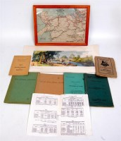 Lot 44 - A mixed lot, framed and glazed map of L&NWR...