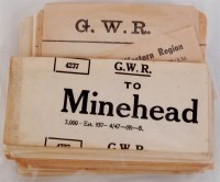 Lot 50 - Approx 150 GWR/BRWR luggage/parcels paper...