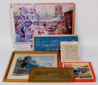 Lot 60 - Tray containing NER ticket 1879, 4 cast wagon...