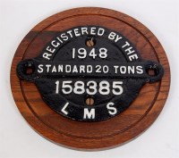 Lot 72 - A circular LMS registered by Wagon Plate for...