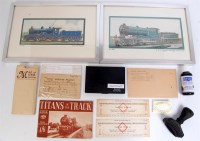 Lot 108 - 2 framed and glazed locomotive prints by J...