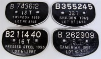 Lot 146 - 4 assorted cast iron wagon D plates, to...