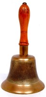 Lot 156 - A brass hand bell, stamped LNER to wooden handle