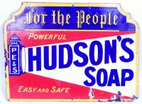 Lot 10 - Early small enamel advertising sign 'Hudsons...