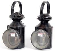 Lot 26 - An LNER 3 aspect hand lamp, chip to front...