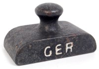 Lot 30 - A GER cast iron office paperweight
