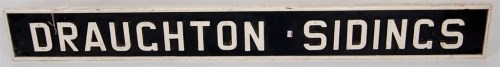 Lot 47 - Signal box board 'Draughton Sidings' ex LNWR...