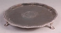 Lot 644 - An early George III silver salver, having a...