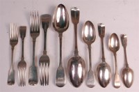 Lot 646 - A George IV silver six place setting cutlery...