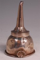 Lot 654 - A late Georgian silver wine funnel, in two...