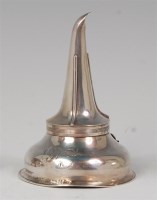 Lot 665 - A late Georgian silver wine funnel, in two...