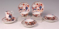 Lot 595 - Lowestoft porcelain teawares, comprising; four...