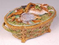 Lot 610 - A Victorian Minton Majolica oval game pie...