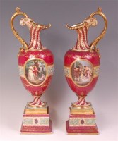 Lot 618 - A pair of late 19th century Vienna porcelain...