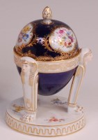 Lot 626 - A circa 1900 Meissen Dresden porcelain inkwell...