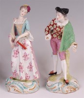 Lot 629 - A pair of 19th century Paris porcelain figures...