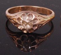 Lot 677 - A circa 1900 gents yellow metal diamond...