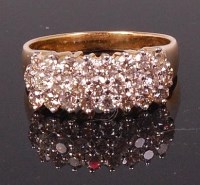 Lot 680 - A contemporary ladies 18ct gold and diamond...