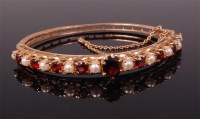 Lot 686 - A Victorian style 9ct gold garnet and seed...