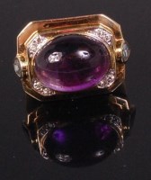 Lot 696 - A modern gents 18ct amethyst diamond and...