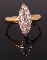 Lot 706 - A yellow metal diamond dress ring, the...