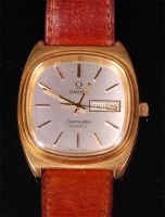 Lot 726 - A gents gold plated Omega Seamaster wristwatch,...