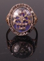 Lot 732 - A 19th century yellow metal diamond and enamel...