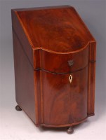 Lot 766 - A George III mahogany and inlaid knife-box,...