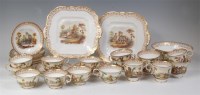 Lot 608 - An early Victorian porcelain part tea and...