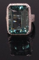 Lot 697 - A contemporary 14ct white gold green amethyst...