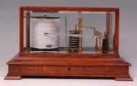 Lot 762 - An early 20th century oak cased barograph,...