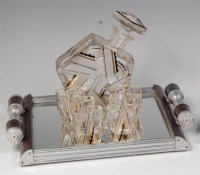 Lot 139 - An Art Deco Czech glass liqueur set,...