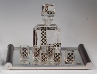 Lot 140 - An Art Deco Czech glass liqueur set,...