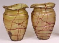 Lot 153 - A pair of probably Loetz iridescent glass...