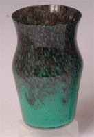 Lot 155 - A 1960s Monart style mottled green glass vase,...