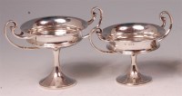 Lot 166 - An Art Nouveau silver pedestal twin handled...