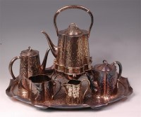 Lot 170 - An Arts & Crafts silver plated tea and coffee...