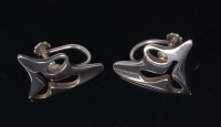 Lot 180 - A pair of Georg Jensen silver earrings, of...