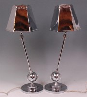 Lot 206 - A pair of mid-20th century chromed metal table...