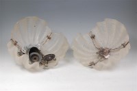 Lot 207 - A pair of Art Deco moulded and frosted glass...