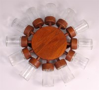 Lot 221 - A 1970s Danish teak revolving wall mounted...