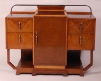 Lot 345 - An Art Deco figured walnut and chrome mounted...