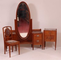 Lot 352 - A French Art Nouveau extensive oak bedroom...