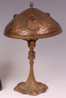 Lot 211 - An Art Nouveau gilt bronze table lamp, having...