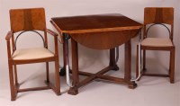 Lot 344 - An Art Deco figured walnut, amboyna and chrome...