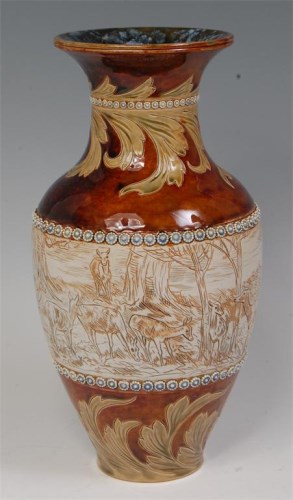 Lot 14 - A Doulton Lambeth stoneware vase by Hannah...