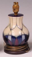 Lot 49 - A modern Moorcroft Indigo pattern pottery lamp...