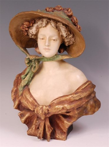 Lot 99 - An Art Nouveau Amphora of Austria pottery bust...