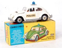 Lot 1768 - Corgi Toys, 492 VW European Police car, white...