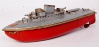 Lot 3180 - Sutcliffe Models, Fury torpedo boat, clockwork,...